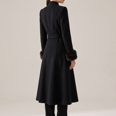 Isabelle | Women's Double-Breasted Wool Trench Coat back