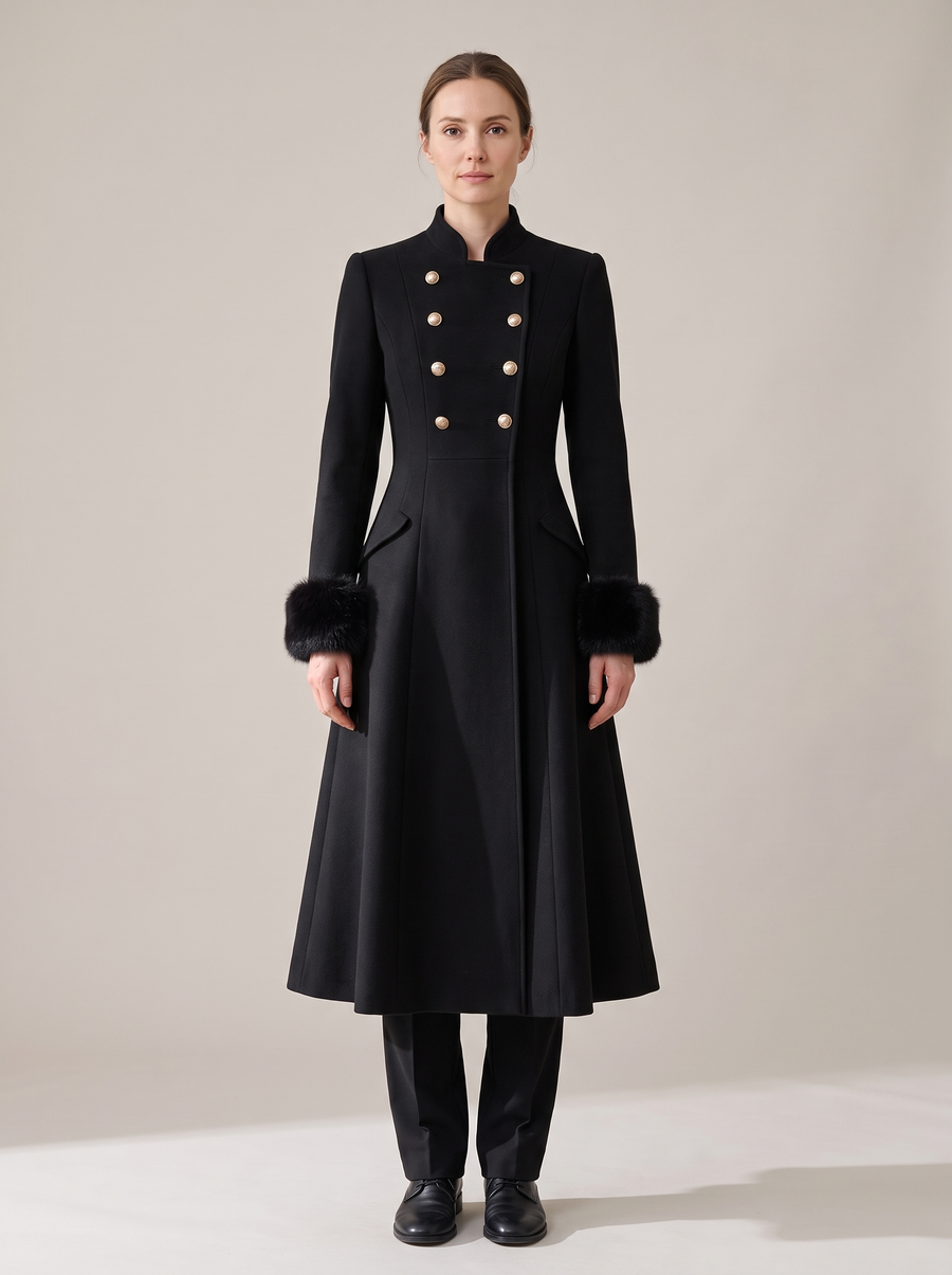 Isabelle | Women's Double-Breasted Wool Trench Coat front