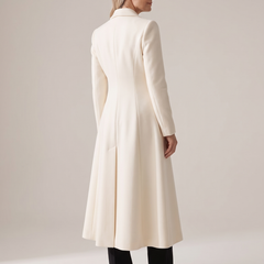 Erna | Women's Notched Lapel Fit-and-Flare Maxi Coat back