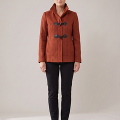 Lorraine | Women's Toggle Trench Coat with Cropped Fit front