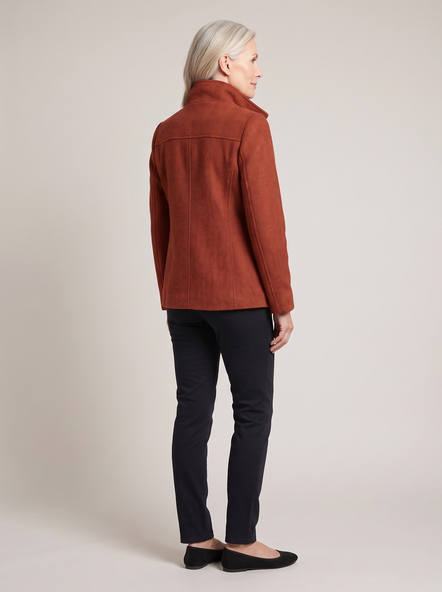 Lorraine | Women's Toggle Trench Coat with Cropped Fit back