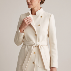 Olive | Women's Belted Wool-Blend Trench Coat detail