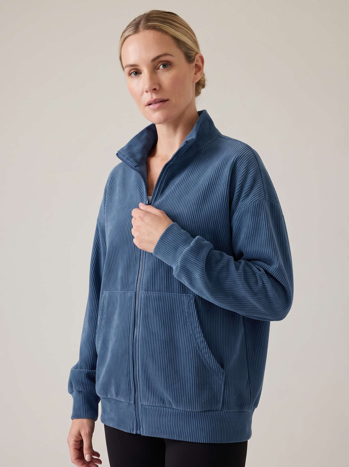 Rhea-Lucille | Women's Oversized Corduroy Zip Jacket detail