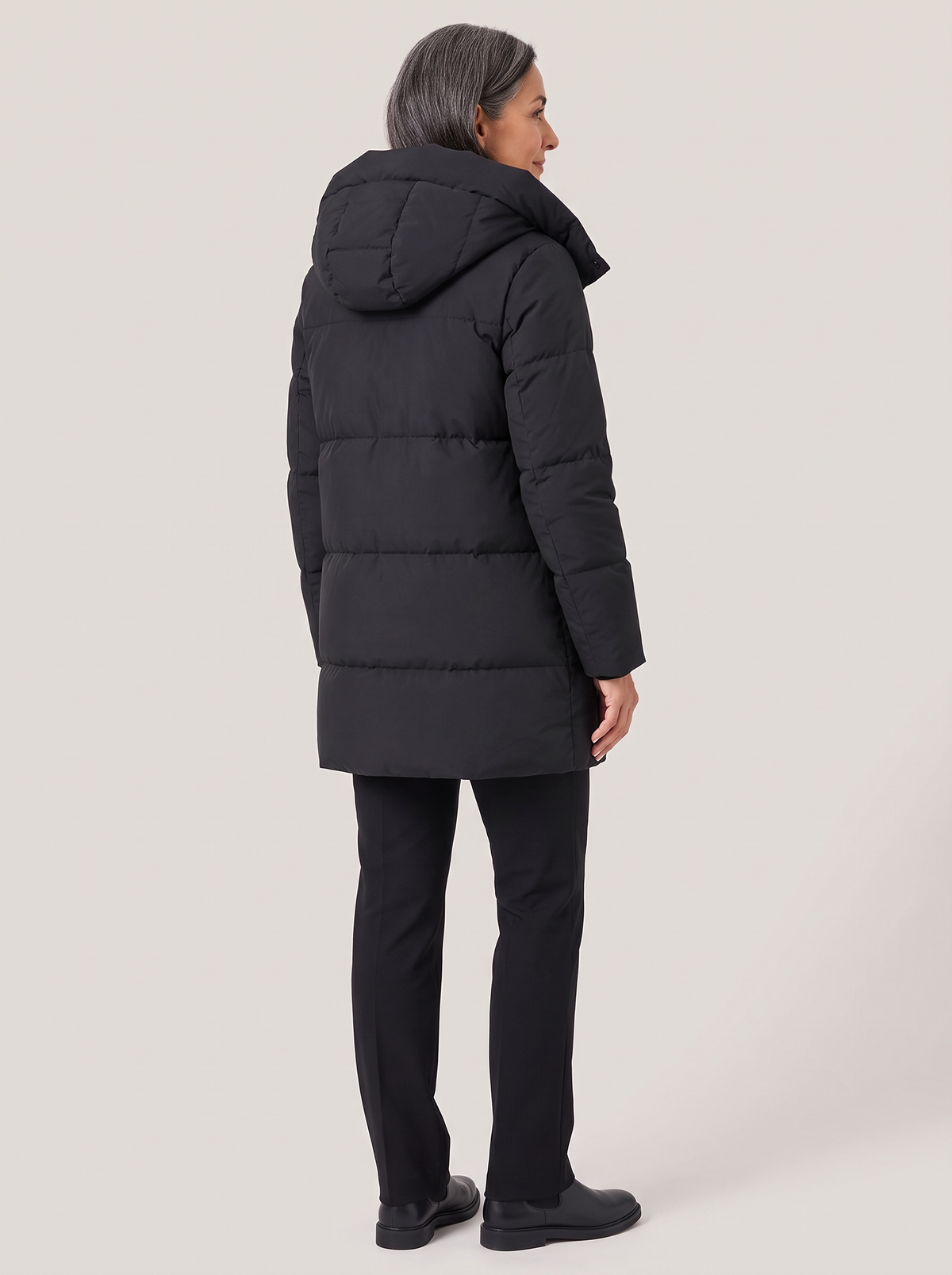 Edith-Johanna | Women's Longline Hooded Puffer Jacket back