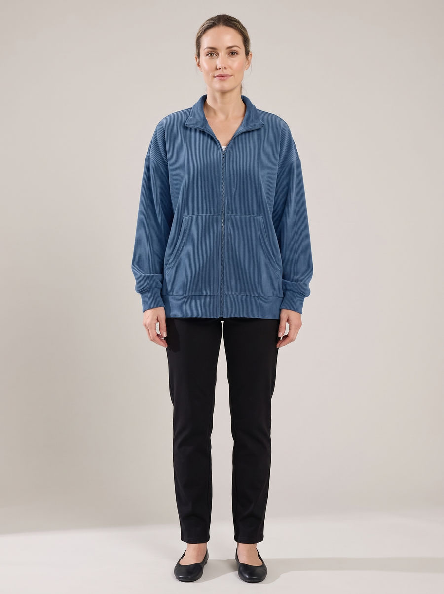 Rhea-Lucille | Women's Oversized Corduroy Zip Jacket front