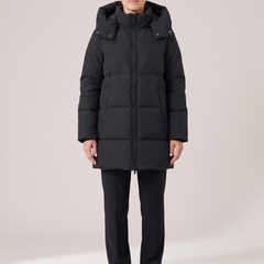 Edith-Johanna | Women's Longline Hooded Puffer Jacket front