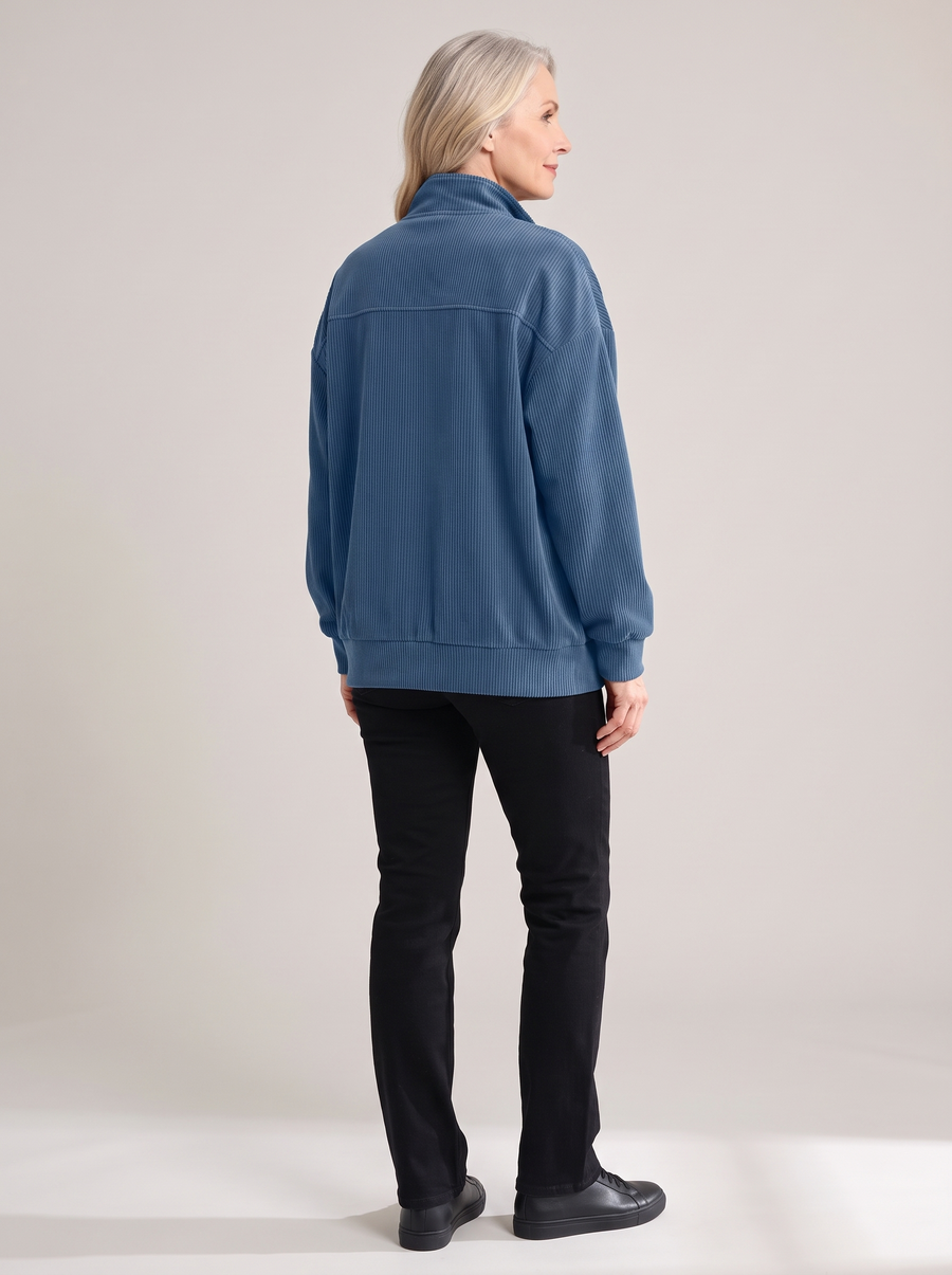 Rhea-Lucille | Women's Oversized Corduroy Zip Jacket back