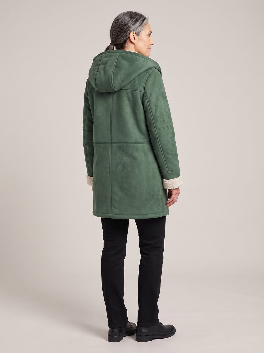 Penelope-Cecile | Women's Hooded Duffle Peacoat with Toggle Buttons back
