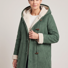 Penelope-Cecile | Women's Hooded Duffle Peacoat with Toggle Buttons detail