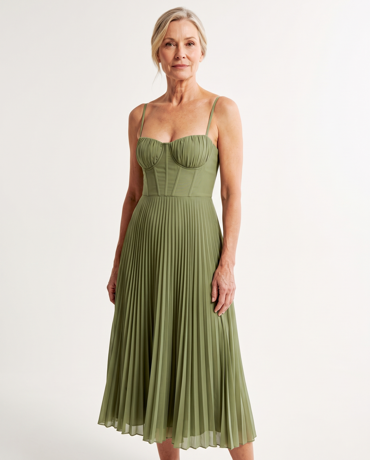 Helena | Women's Pleated Midi Dress