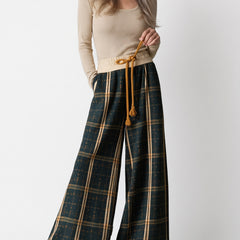 Georgia Women's Long-Sleeve Top and Plaid Trouser Set