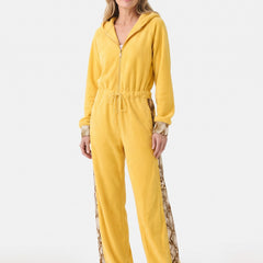 Petra Women's Snake Print Hooded Fleece Jumpsuit