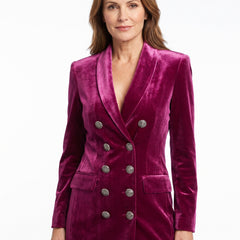 Rhea Women's Button-Front Longline Blazer