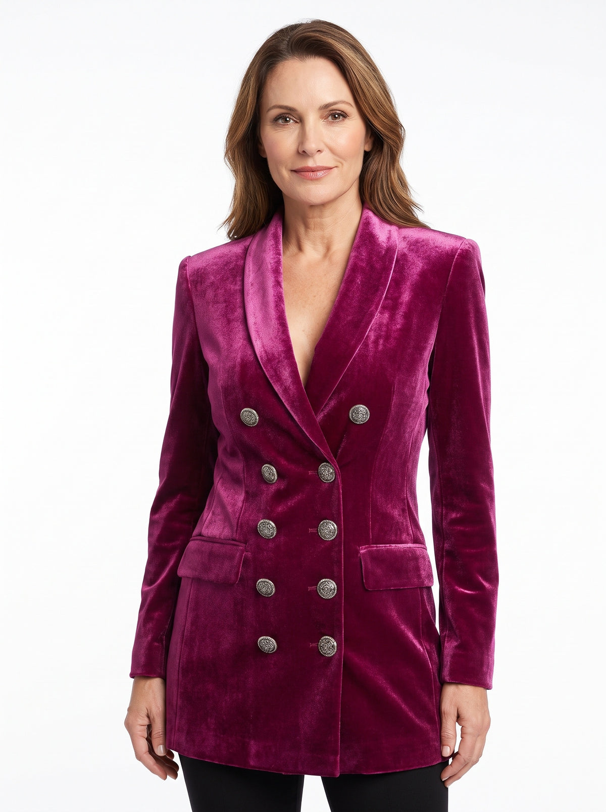 Rhea Women's Button-Front Longline Blazer