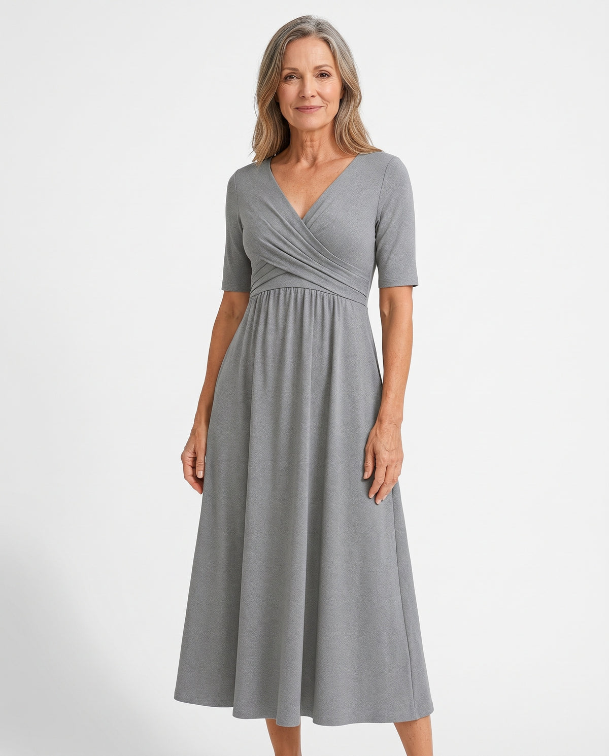 Clara | Women's Pleated Wrap Midi Dress