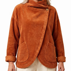 Magda Women's Asymmetric Wrap Corduroy Top