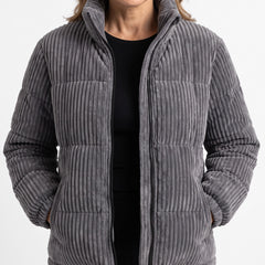 Flora Women's Corduroy Puffer Jacket worn by model