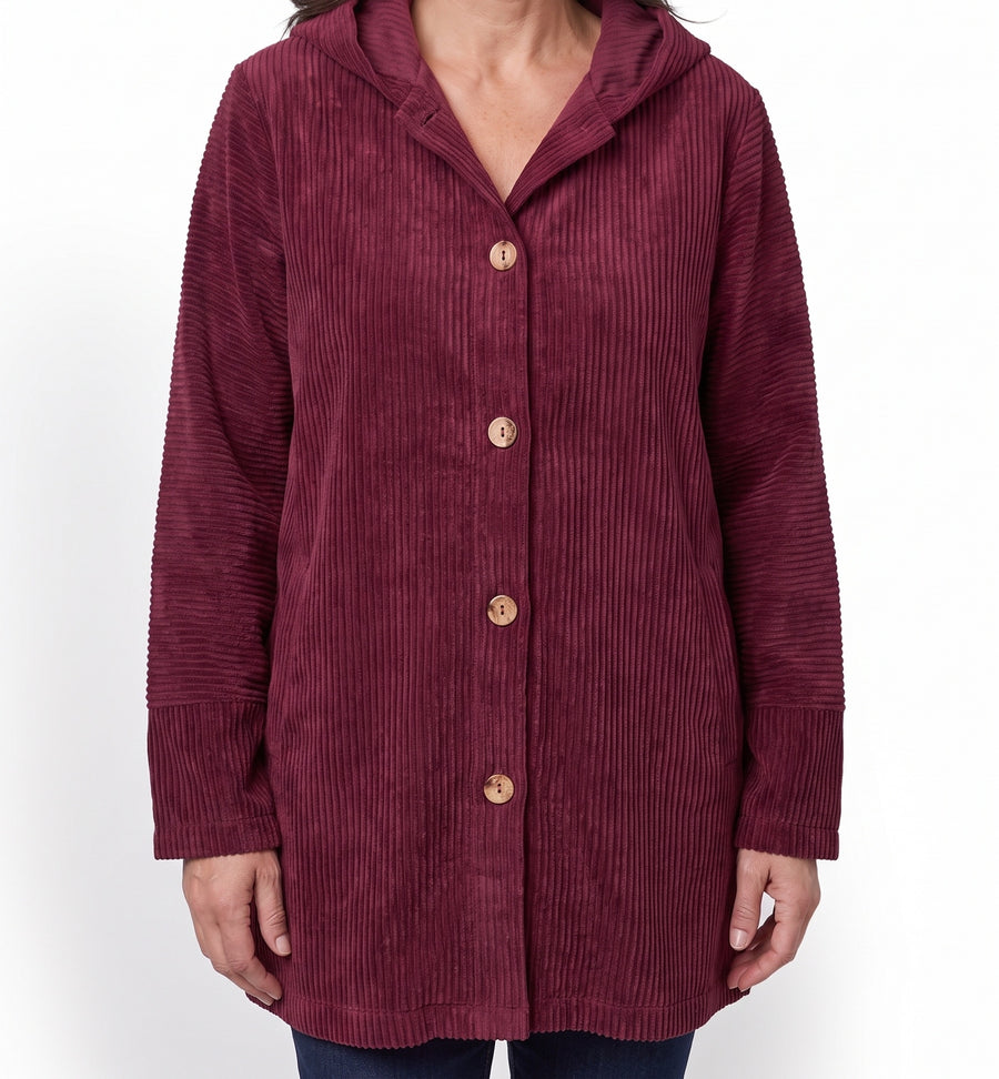 Violet Women's Corduroy Hooded Jacket