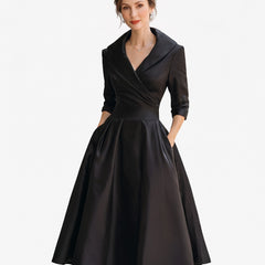 Greta Women's Wrap V-Neck Midi Dress