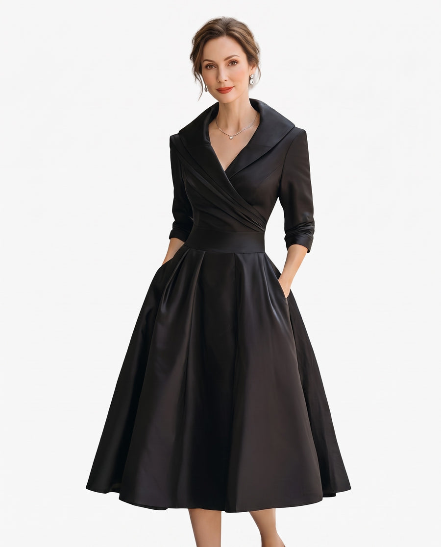 Greta Women's Wrap V-Neck Midi Dress