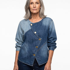 Wilhelmina Women's Asymmetrical Denim Blouse
