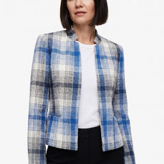 Minerva Women's Checkered Boxy Blazer
