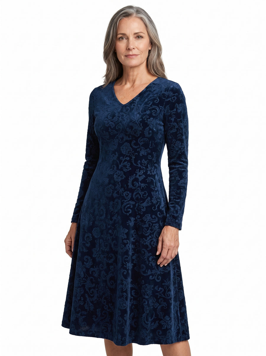 Gwendolyn Women's Floral A-Line Midi Dress model shot