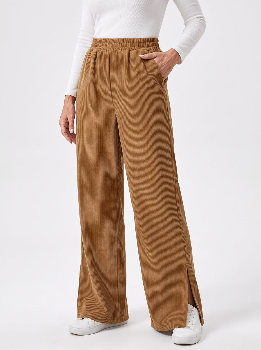 Frances | Women's High-Waist Wide-Leg Corduroy Pants