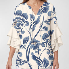 Pearl Women's Floral Tiered-Sleeve Blouse hero