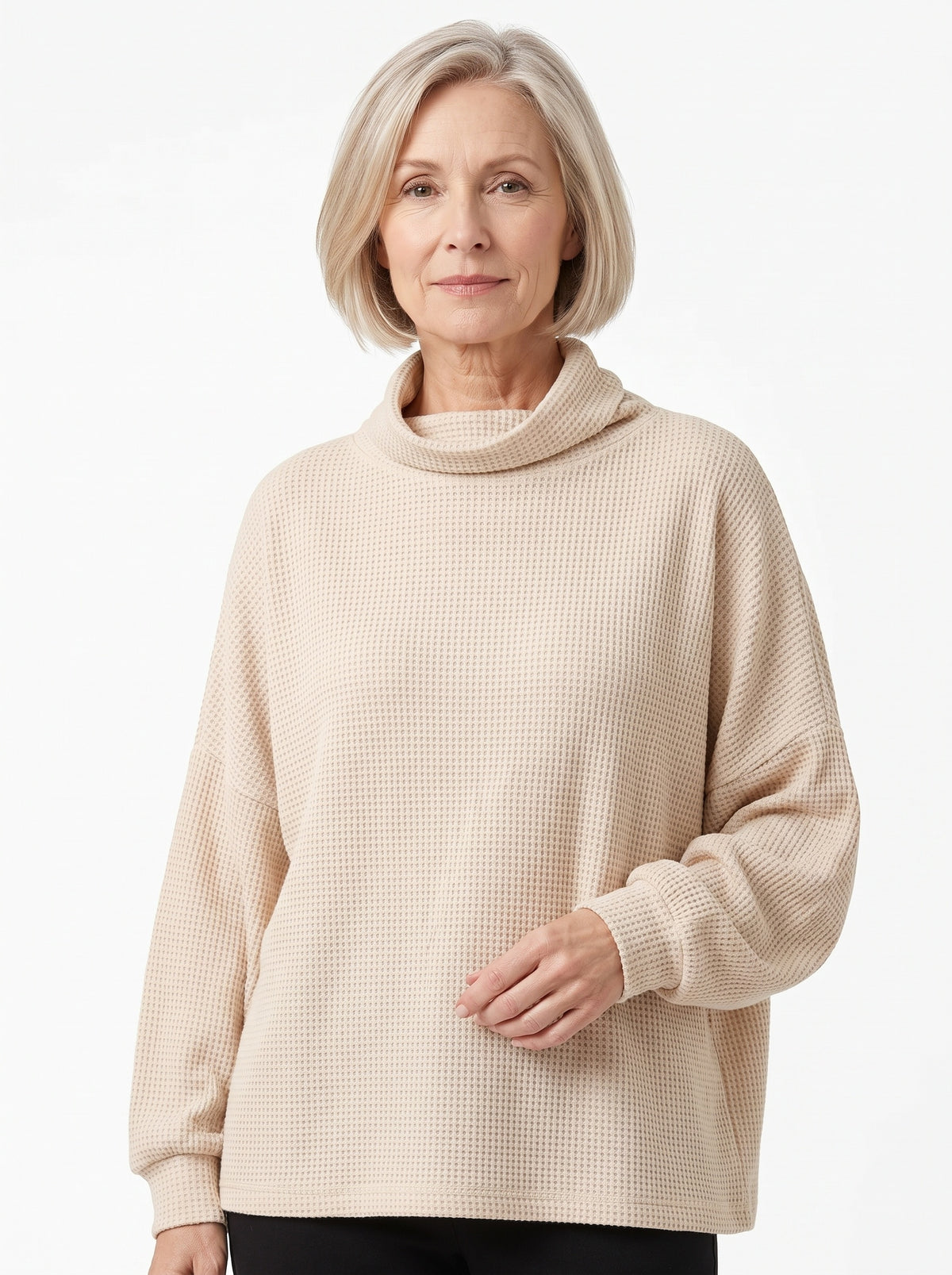 Celeste Women's Waffle Knit Funnel Top