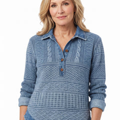 Iris Women's Textured Denim Button-Down Shirt hero image