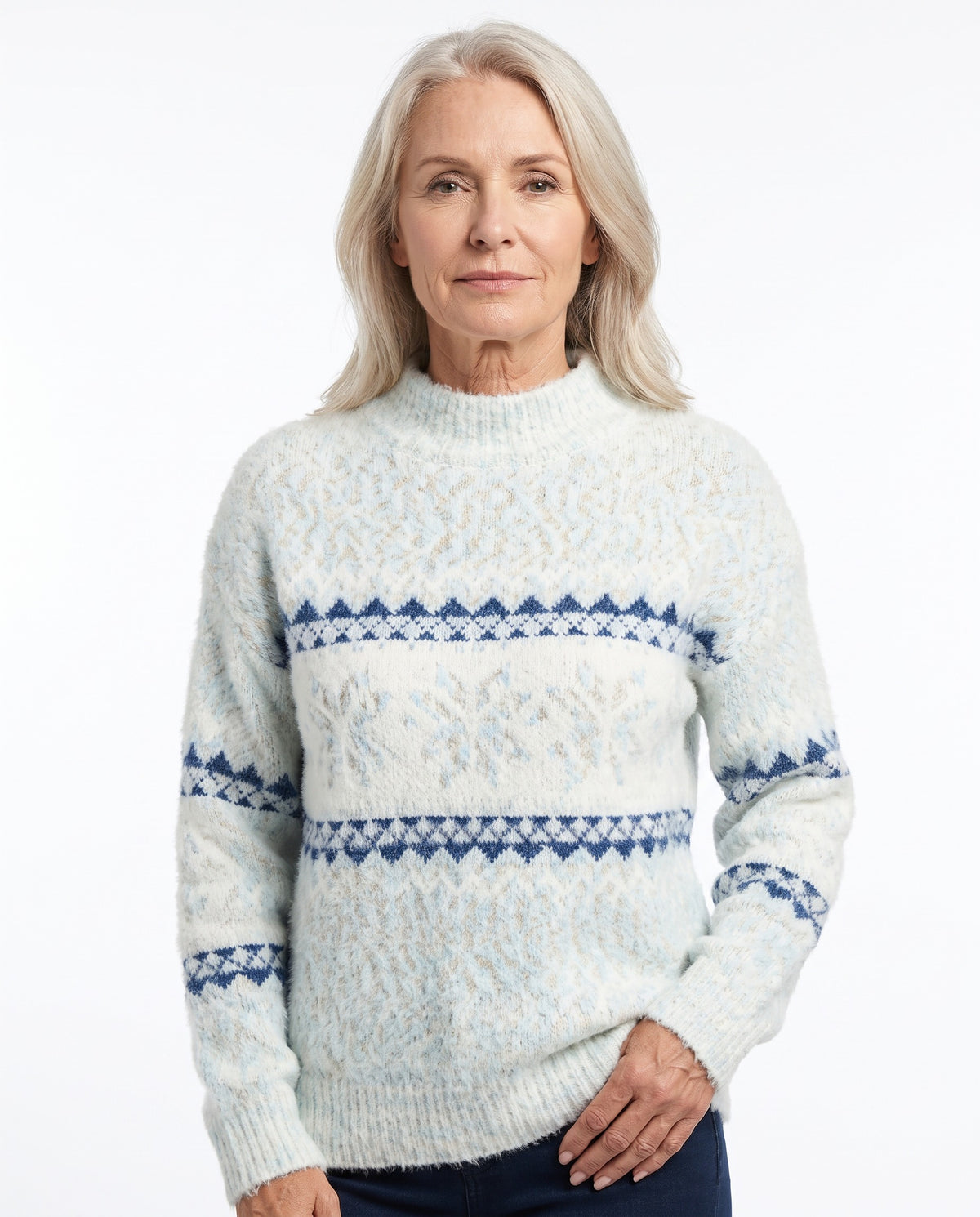 Lavinia Women's Chunky Fair Isle Knit Sweater