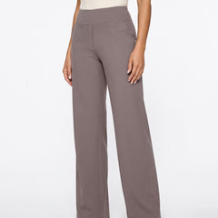 Leonora high-waist wide leg trousers worn by model, studio white background