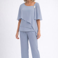 Edith-Josephine Women's Chiffon Cape Two-Piece Set