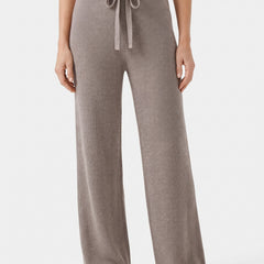 Helena-Lorraine Women's Wide Leg Knit Pants worn by model, waist to feet