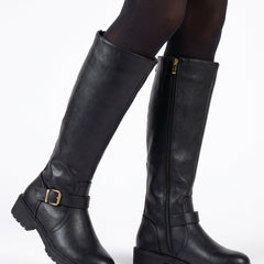 Sigrid-Stella Women's Knee-High Buckle Strap Boots