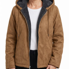 Eleanor-Lavinia Women's Hooded Fleece Jacket worn by model