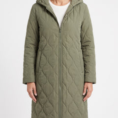 Vera-Josephine Women's Quilted Hooded Longline Coat