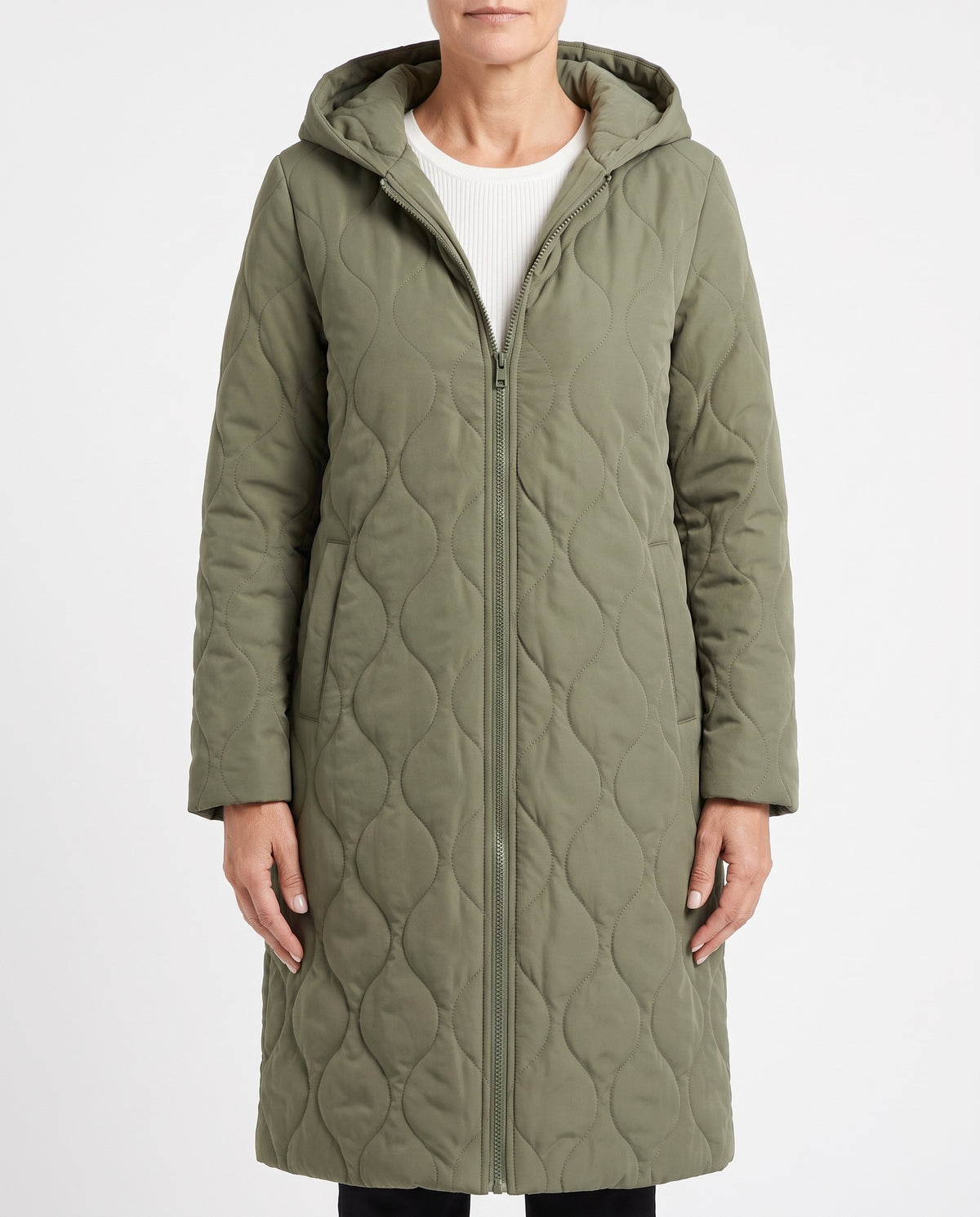 Vera-Josephine Women's Quilted Hooded Longline Coat