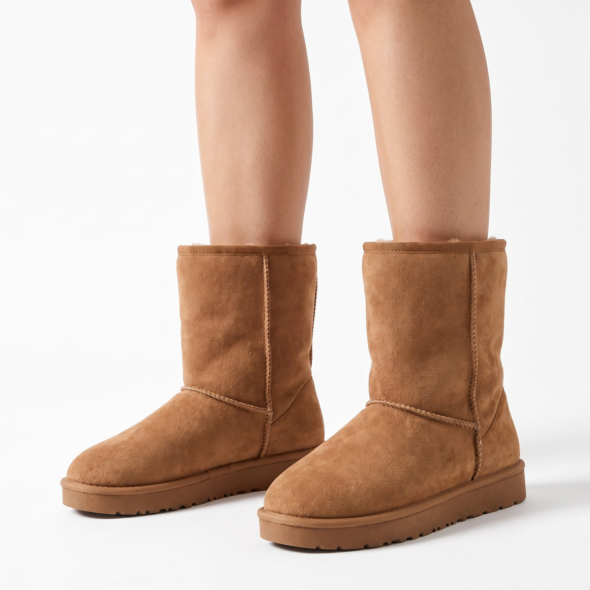 Ivy Women's Suede-Look Ankle Boots - camel