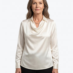 Eugenia-Ramona Women's Draped Collar Blouse