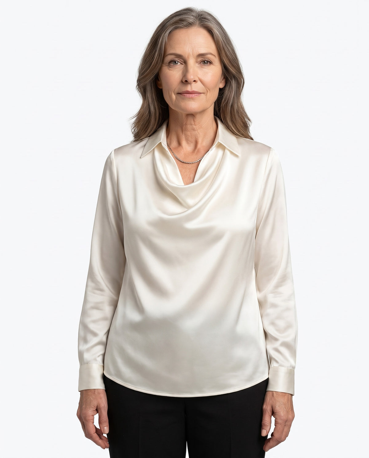 Eugenia-Ramona Women's Draped Collar Blouse