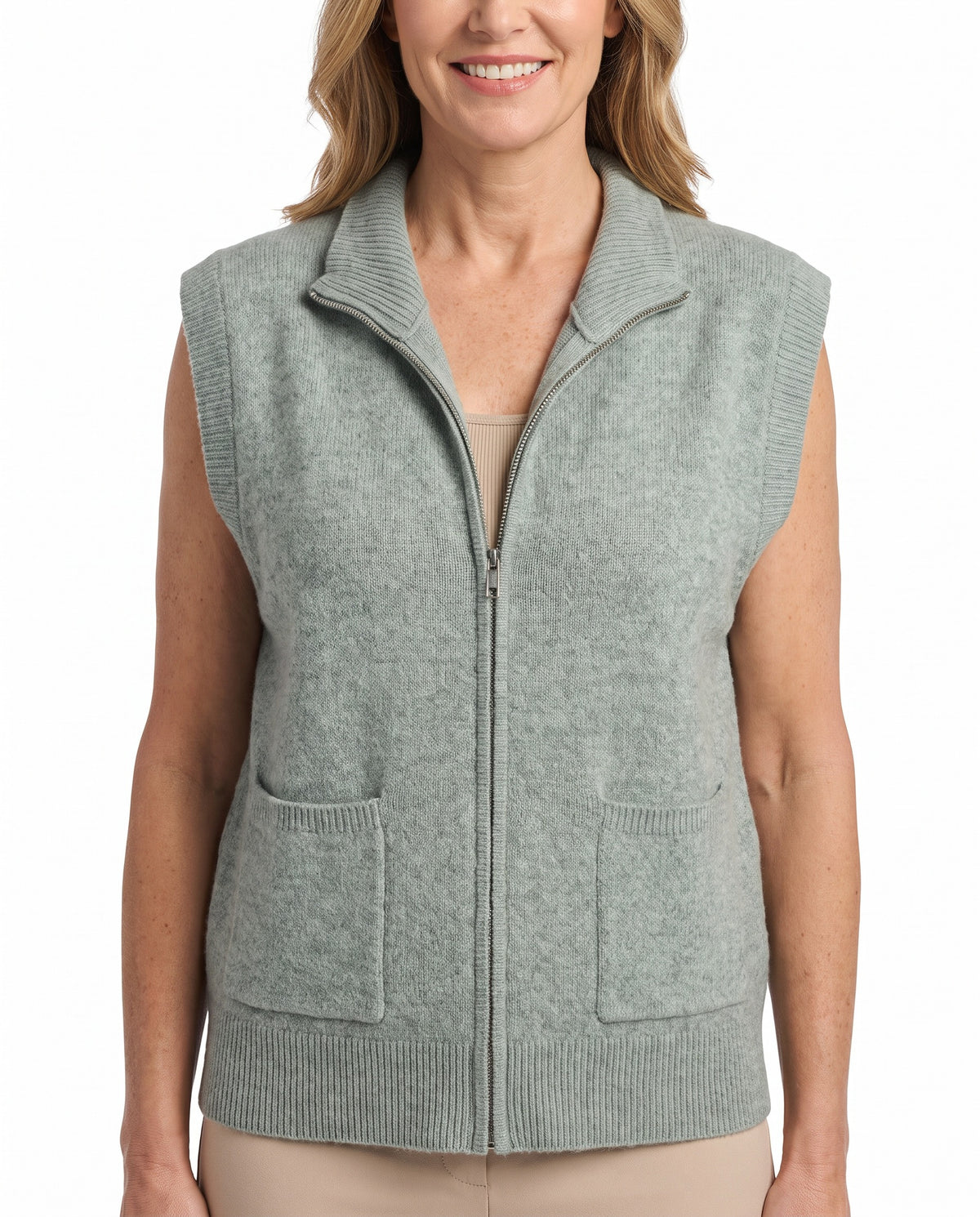 Renata-Katharine | Women's Knit Zip Vest