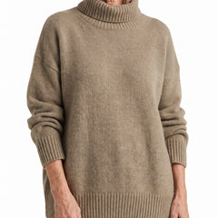 Ingrid-Olive Women's Turtleneck Sweater worn by model