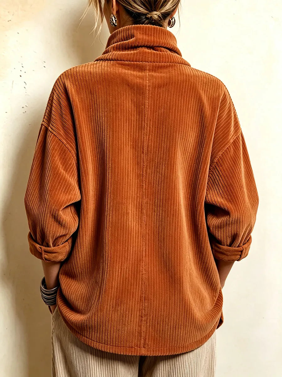 Magda | Women's Asymmetric Wrap Corduroy Top