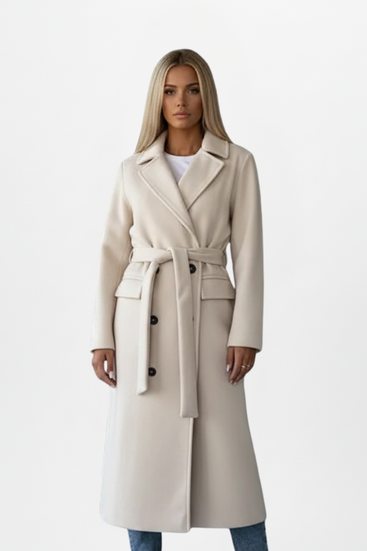 Odette-Olive | Women's Belted Double-Breasted Trench Coat