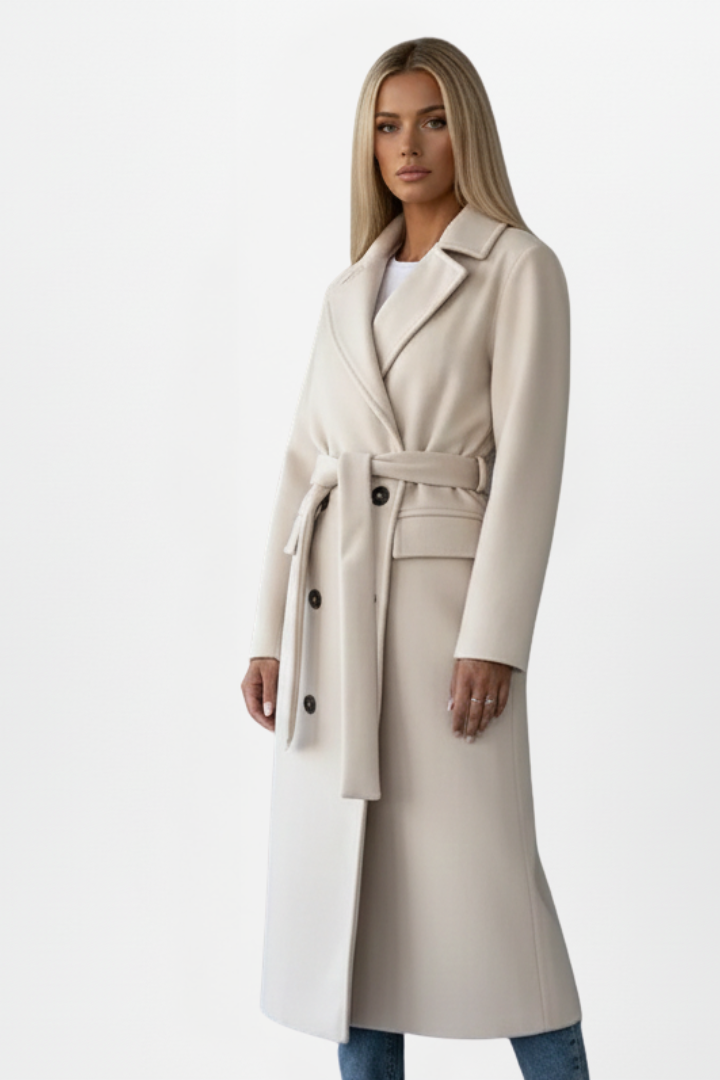 Odette-Olive | Women's Belted Double-Breasted Trench Coat