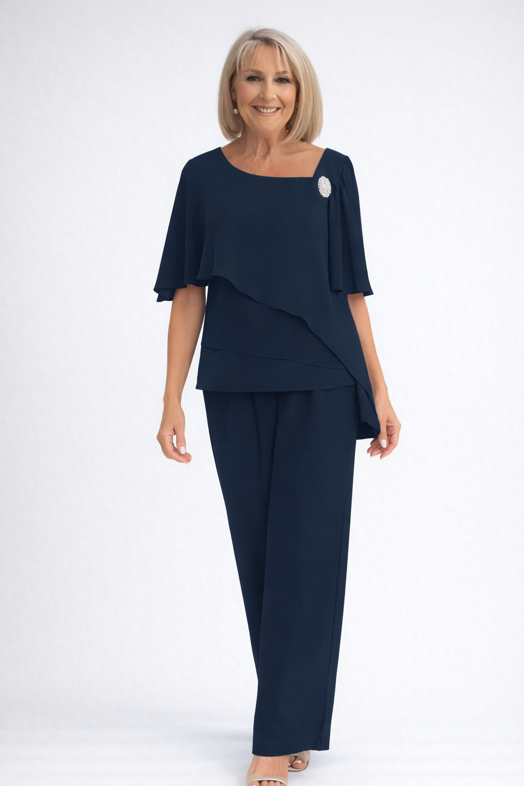 Edith-Josephine | Women's Chiffon Cape Two-Piece Set