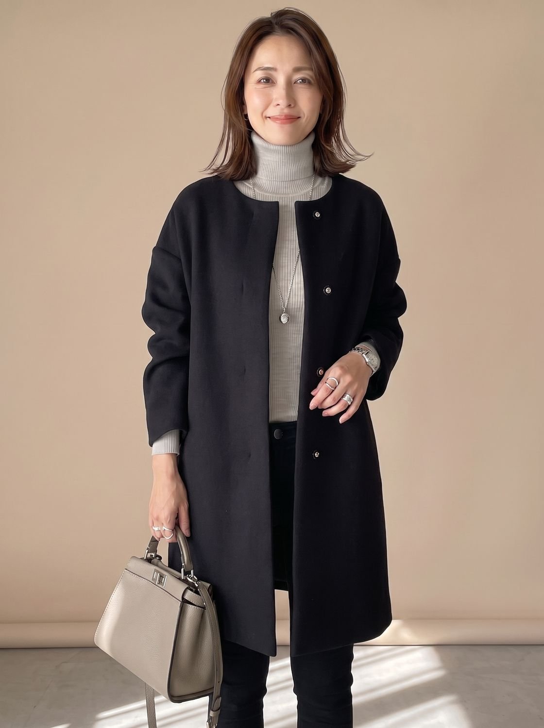 Tamara | Women's Collarless Longline Trench Coat