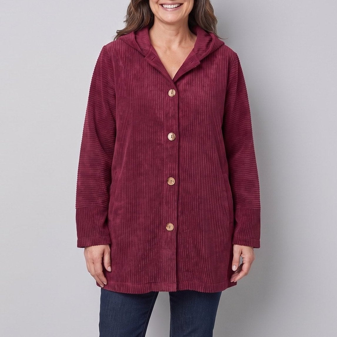 Violet | Women's Corduroy Hooded Jacket